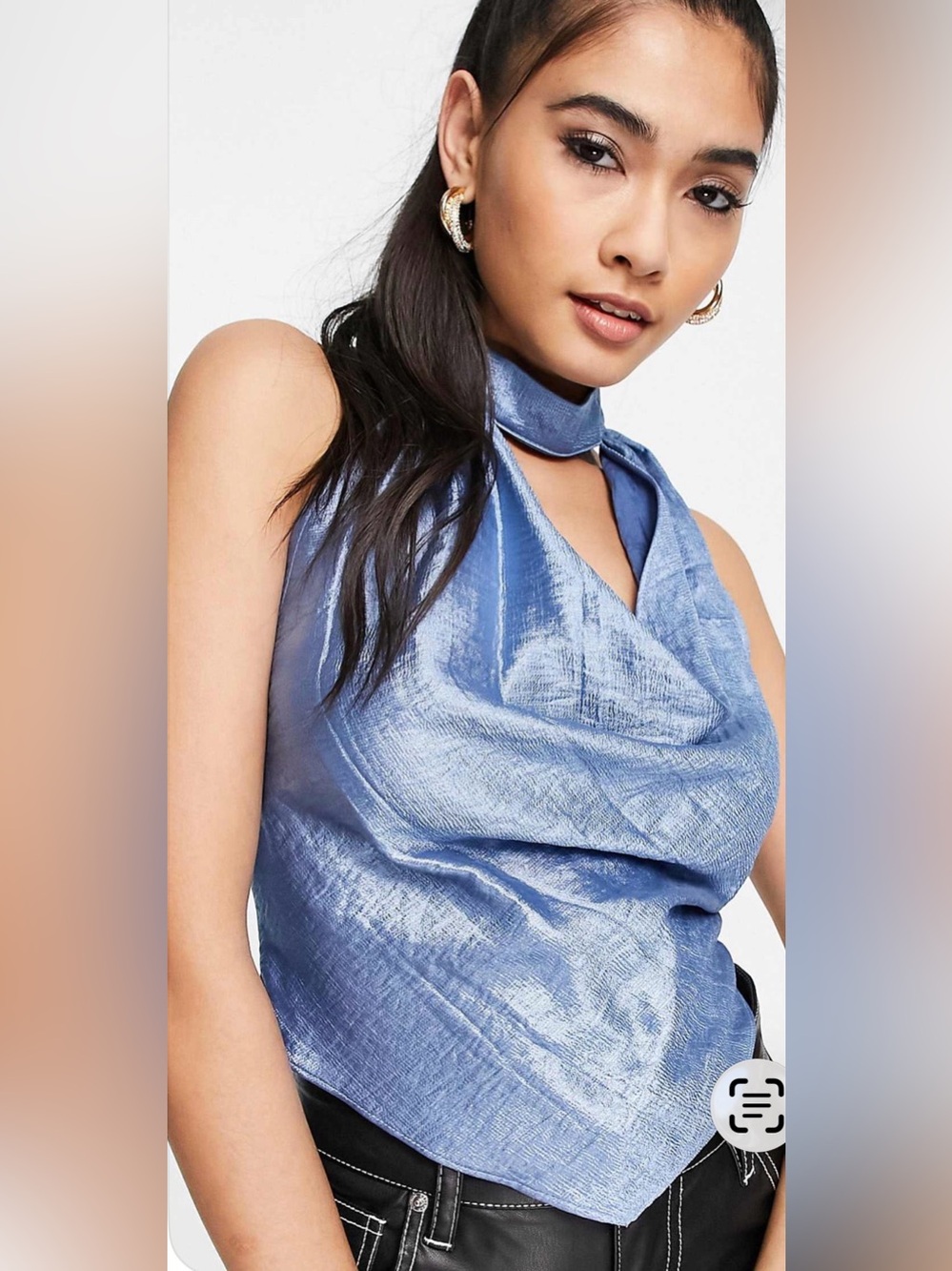 ASOS Drape Halter Top - Blue